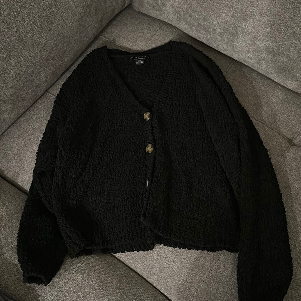 Women Black Comfy Sweater-S